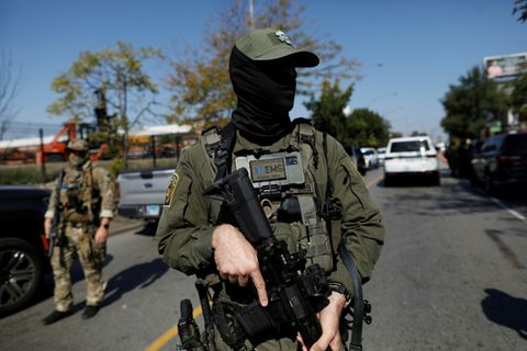 Ein Nationalgardist am 4. Oktober in Chicago