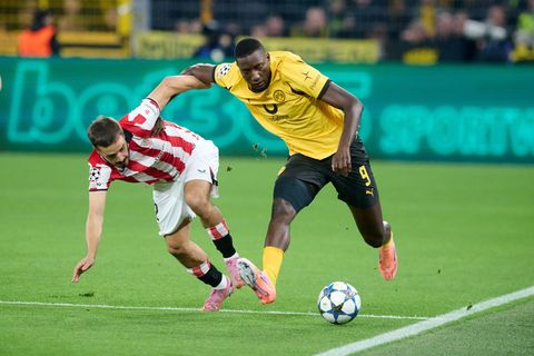 Serhou Guirassy (rechts) und Dortmund wollen in der Champions League nachlegen. (Archivfoto) Foto: Bernd Thissen/dpa