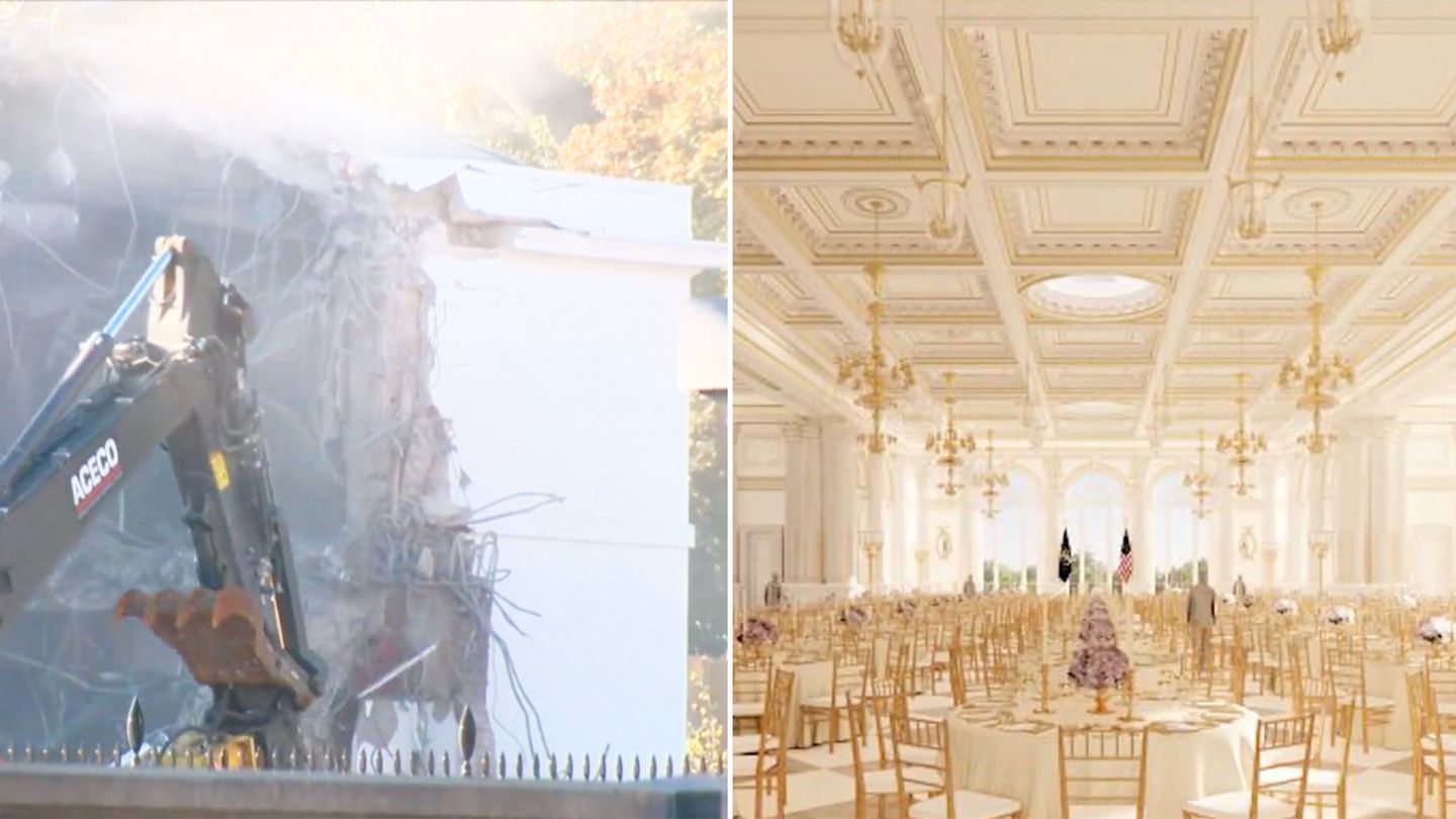 Teilabriss im Gange: "Er wird wunderschön" – so soll Trumps Ballsaal im Weißen Haus aussehen