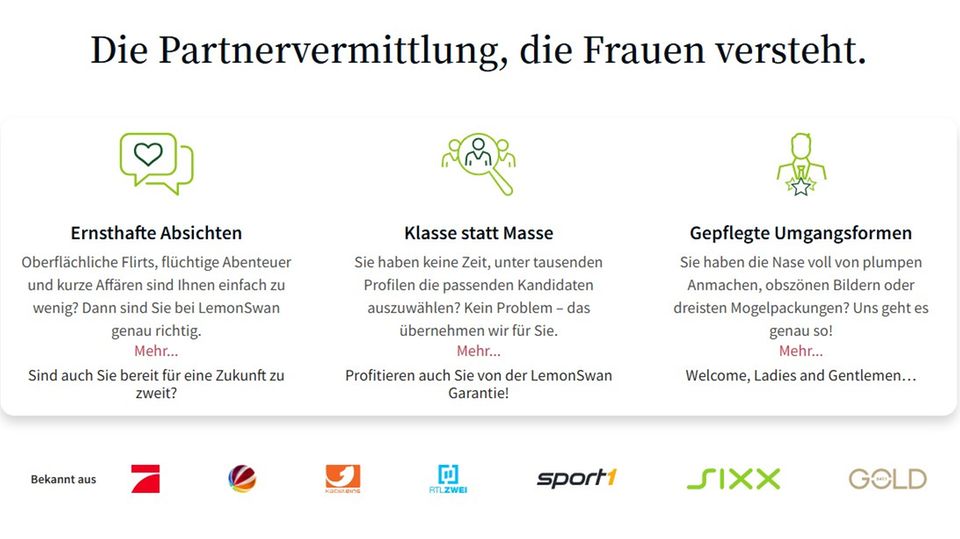 LemonSwan Singlebörse: Werbeversprechen LemonSwan Singlebörse: Werbeversprechen