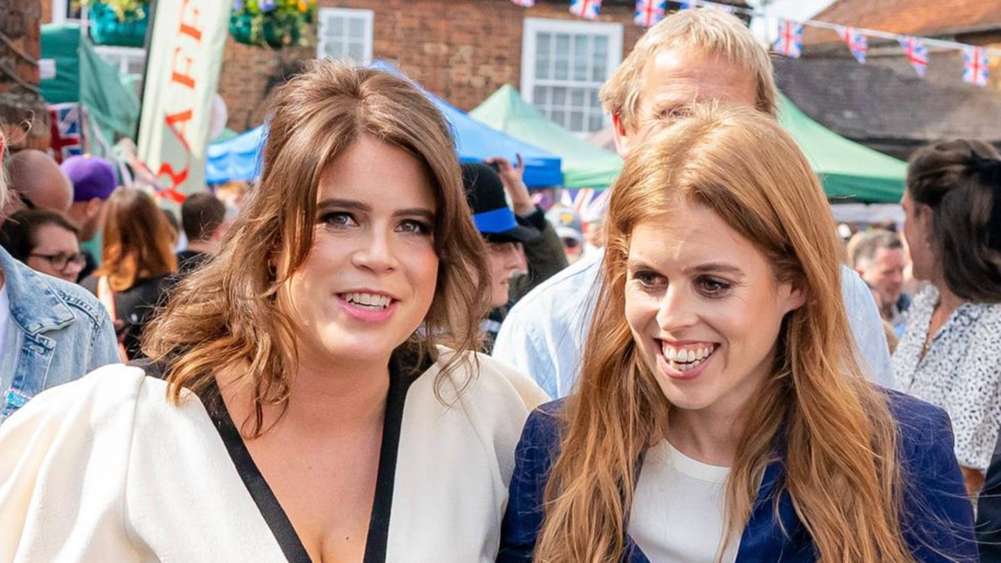Prinzessin Eugenie, Prinz Andrew und Prinzessin Beatrice (v.l.).