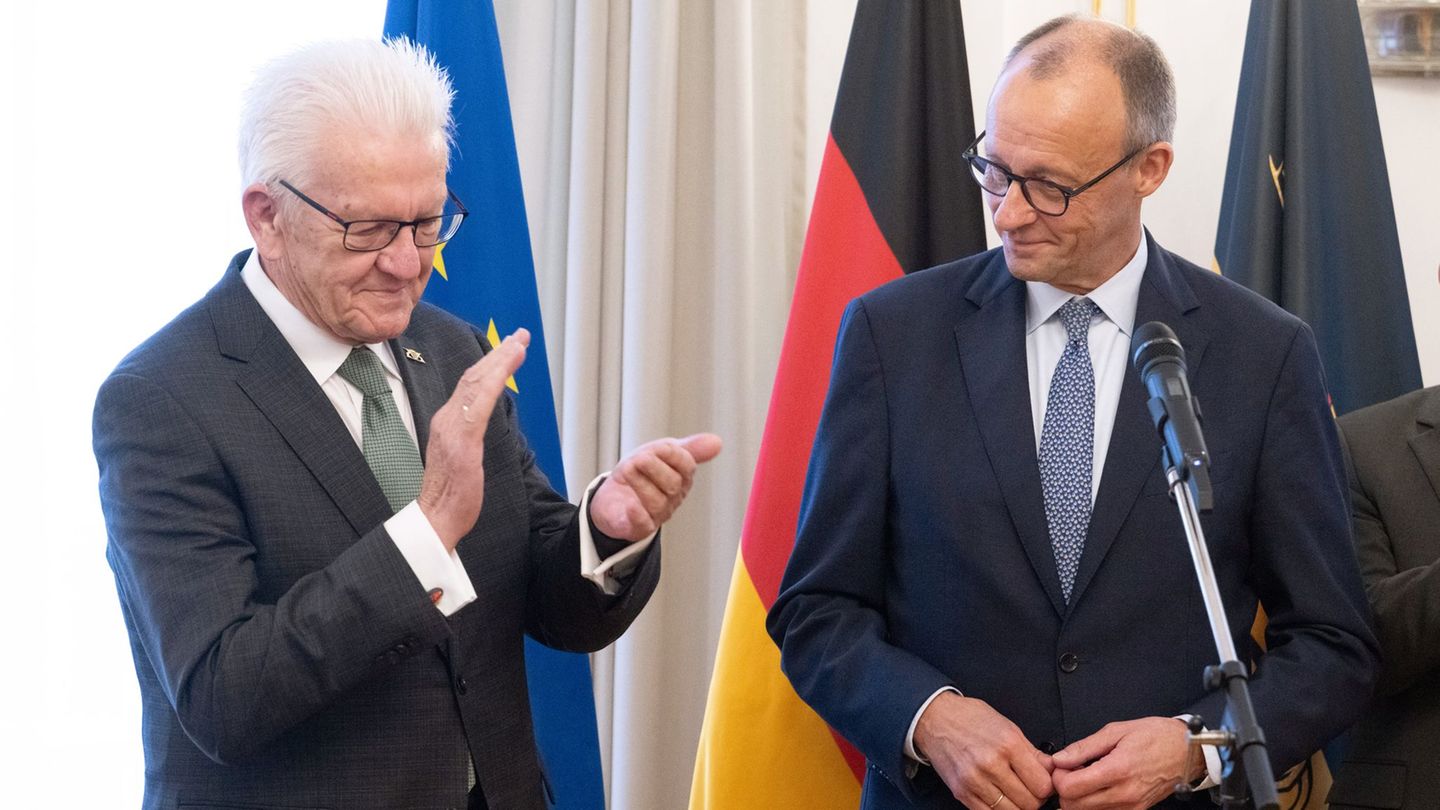 Kanzler Merz absolviert einen Antrittsbesuch in Baden-Württemberg. Foto: Marijan Murat/dpa