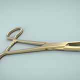 Eine Arterienklemme in Nahaufnahme