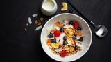 Ein Bircher-Müsli von oben fotografiert
