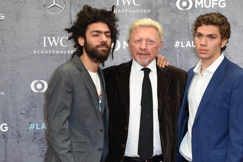 Boris Becker mit seinen Söhnen Noah (li.) und Elias.