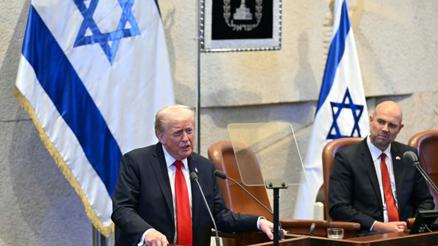 Trump am 13. Oktober in der Knesset in Jerusalem