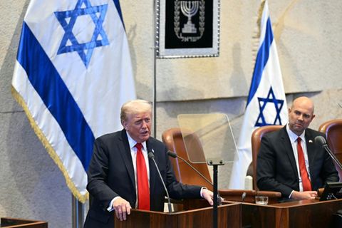 Trump am 13. Oktober in der Knesset in Jerusalem