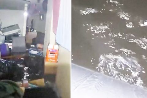 Das zerstörte Haus von Steven Anvar nach Taifun "Halong"