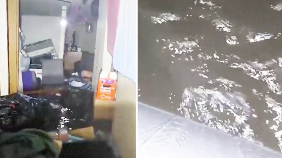 Haus wird im ganzen weggespült Das zerstörte Haus von Steven Anvar nach Taifun "Halong"