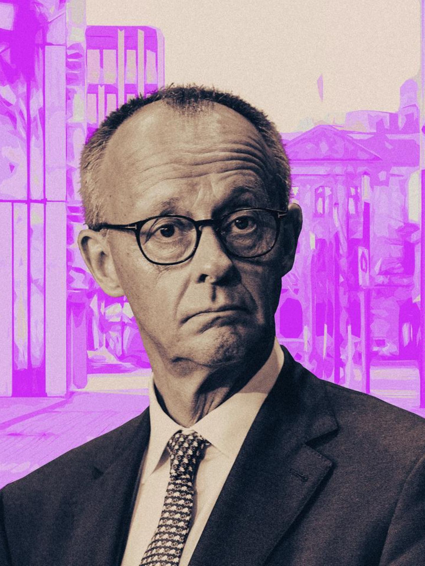 Collage: Friedrich Merz vor einer leeren Innenstadt: "Wir haben im Stadtbild immer noch dieses Problem"