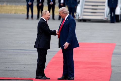 US-Präsident Donald Trump und der russische Staatschef Wladimir Putin bei ihrem Treffen in Alaska
