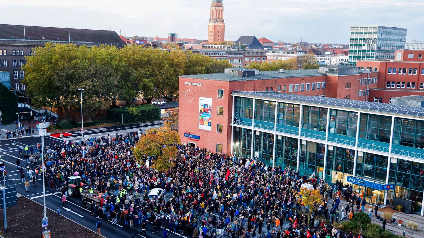 Die Klimaschutzbewegung Fridays for Future demonstriert in Kiel gegen die Äußerungen von Kanzler Merz zum Stadtbild in Deutschla
