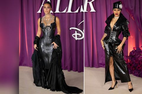 Kim Kardashian und ihre Kollegin Teyana Taylor im düsteren Partnerlook.