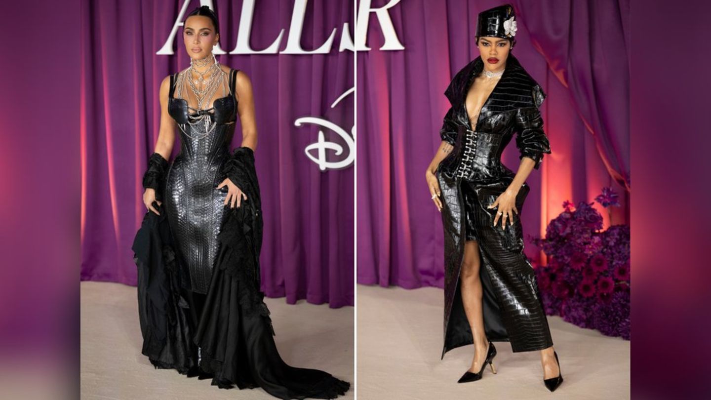 Kim Kardashian and Teyana Taylor: In a dark partner look for the London premiere