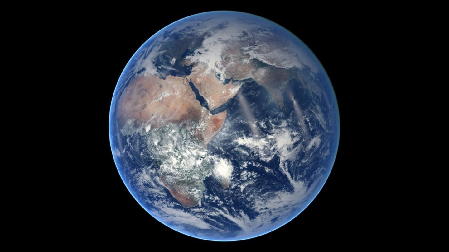 Blick auf die Erde vom Weltall aus