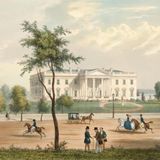 "Das dreckigste Loch, das ich je gesehen habe" soll Abigail Adams, Ehefrau des US-Präsidenten John Adams, das Weiße Haus genannt haben, als sie im Jahr 1800 als erste First Lady einzog. Kein Wunder: Das Gebäude war noch nicht fertig, hatte feuchte Wände und undichte Fenster. 1814 brannten britische Truppen es im Britisch-Amerikanischen-Krieg nieder, 1819 wurde es wieder aufgebaut. Unter Präsident Andrew Jackson bekam die ursprünglich glatte Nord-Fassade 1829/30 ein Portikus mit Säulen vorgesetzt. Hier eine Darstellung des Weißen Hauses von 1848