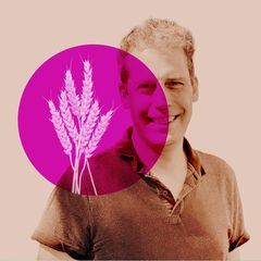 Montage zeigt Dr. med. Robert Keilmann mit Weizenähren hervorgehoben in einem farbigen Kreis