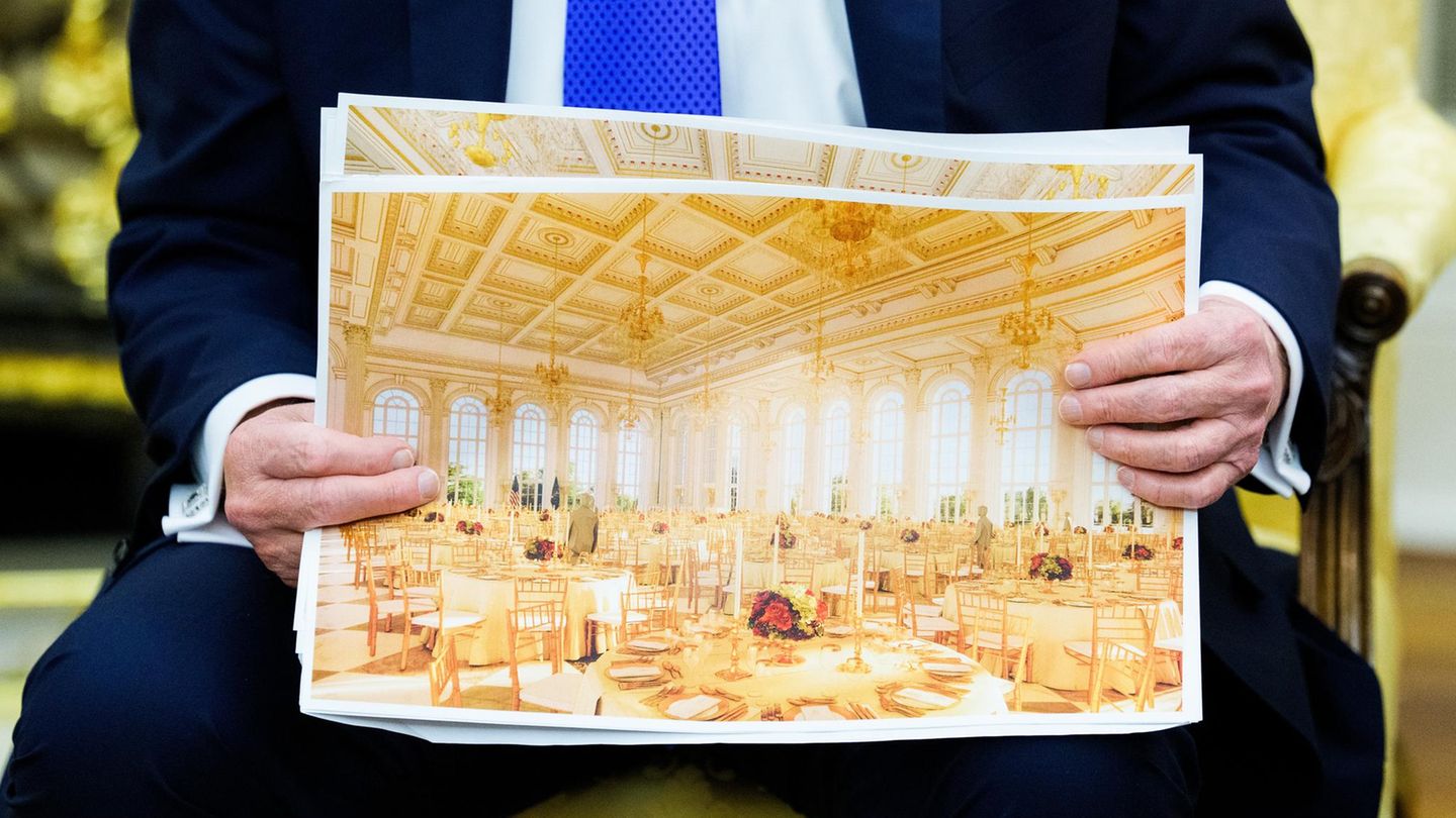 Donald Trump zeigt eine Innenansicht des Ballsaals, den er am Weißen Haus bauen lässt