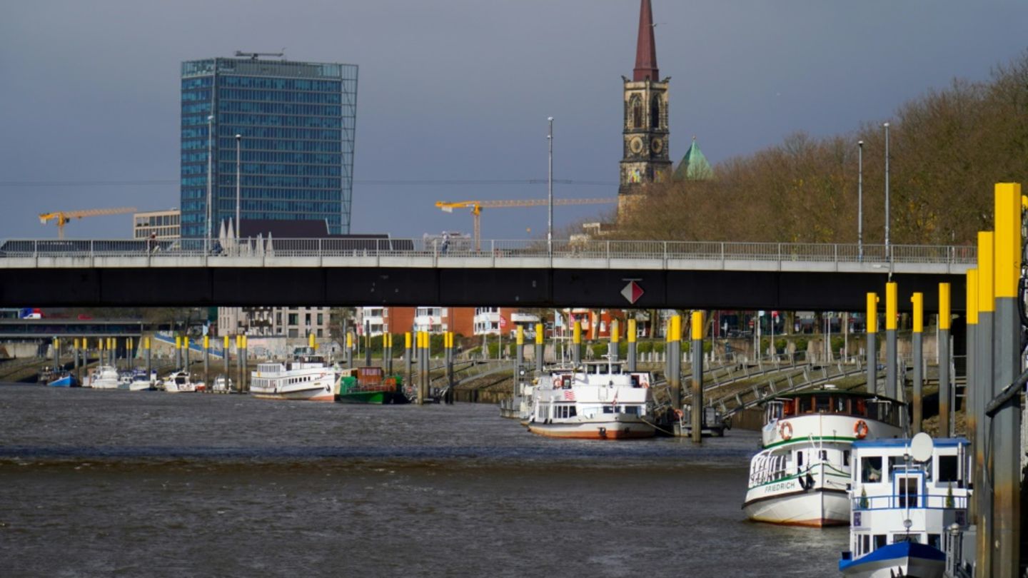 Blick auf Weser in Bremen