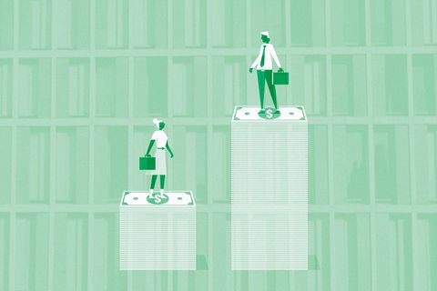 Gehaltsunterschiede zwischen Frauen und Männer, illustriert