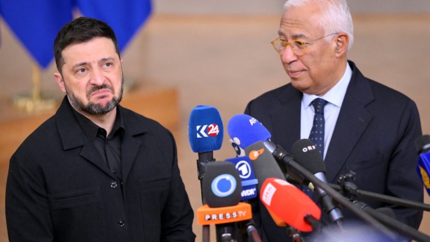Selenskyj (links) und Costa am Donnerstag in Brüssel