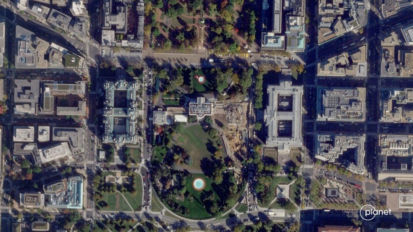 Satellitenaufnahme vom Weißen Haus