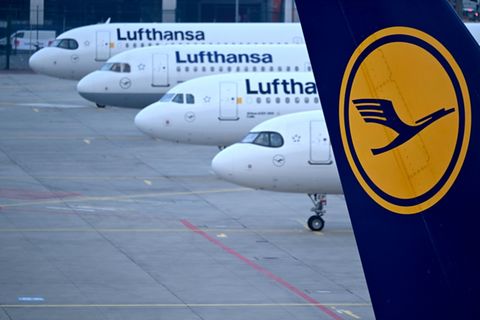Lufthansa-Maschinen in Frankfurt am Main