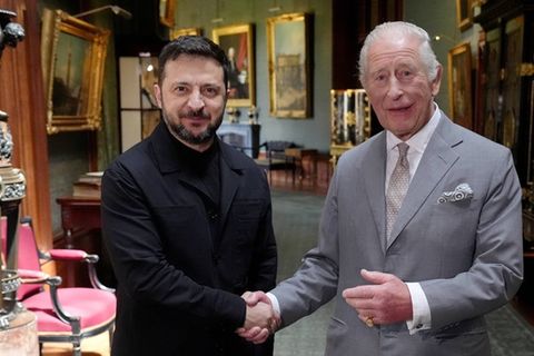König Charles (r.) begrüßt Selenskyj nicht zum ersten Mal in Windsor.