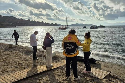 Rettungskräfte am Strand von Bodrum