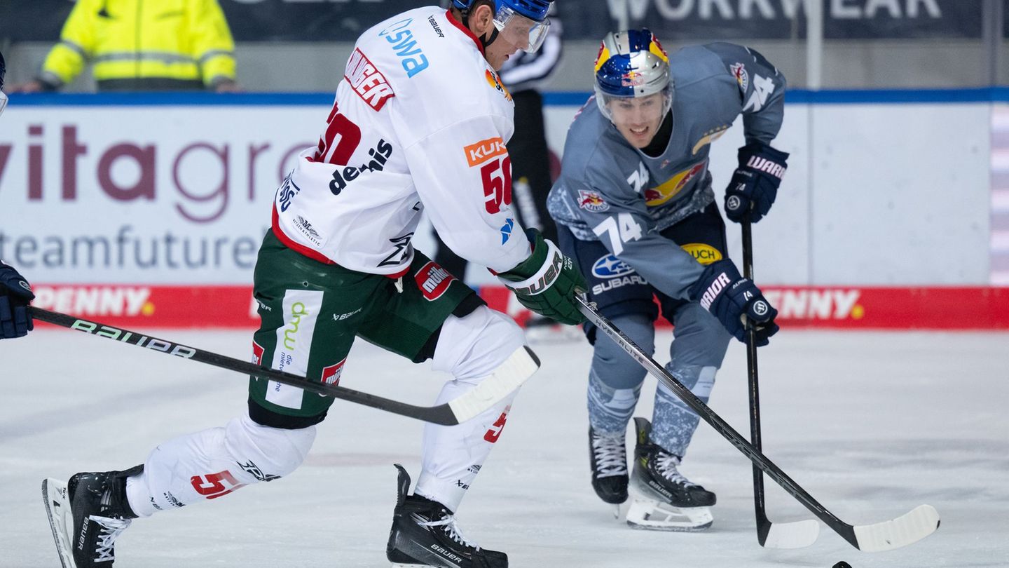 Les Lancaster (r) wechselt von München zu den Eisbären Berlin. (Archivbild) Foto: Sven Hoppe/dpa