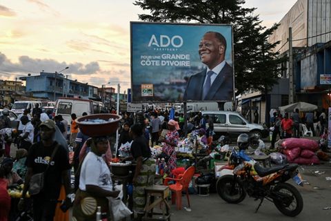 Wahlplakat von Ouattara in Abidjan