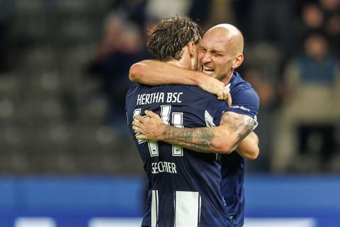 Das 1:0 gegen Düsseldorf war für Toni Leistner und Co. der emotionalste Hertha-Sieg in dieser Zweitliga-Saison. Foto: Andreas Go