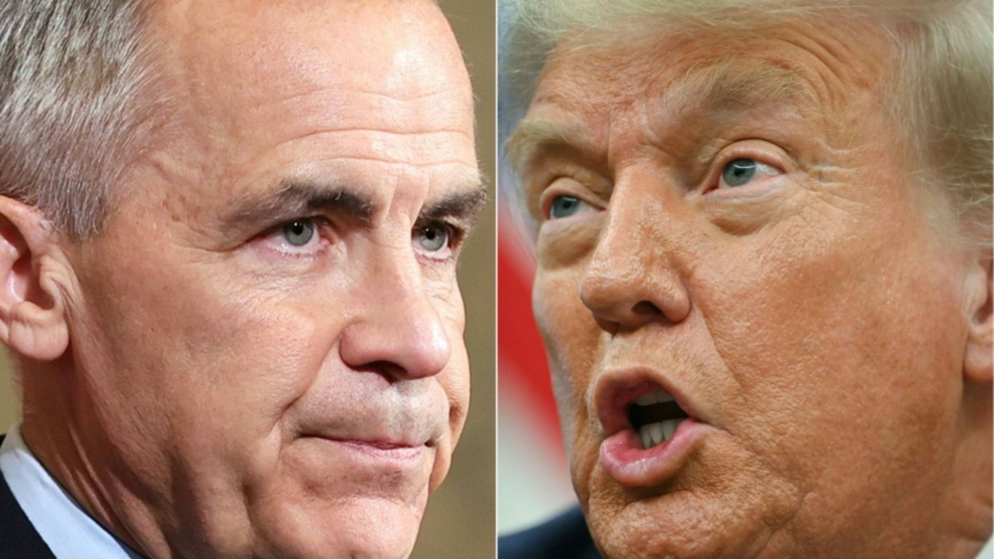 Kanadas Premier Mark Carney (l.) und Trump Kanadas Premier Mark Carney (l.) und Trump