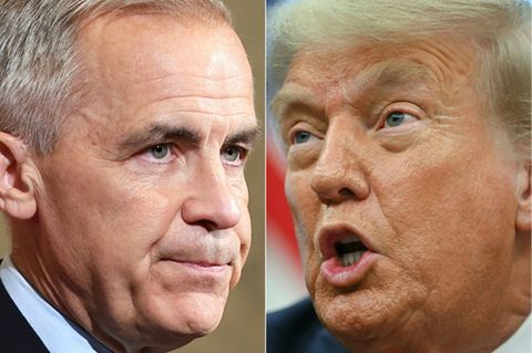 Kanadas Premier Mark Carney (l.) und Trump