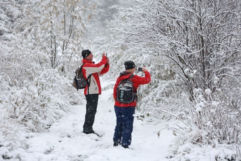 So viel Schnee wie hier auf dem Brocken ist auf der Wasserkuppe nicht gefallen - und er ist auch schnell wieder weggetaut. Foto: