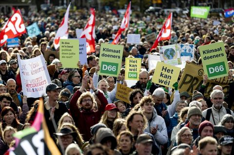 Demonstranten in Den Haag