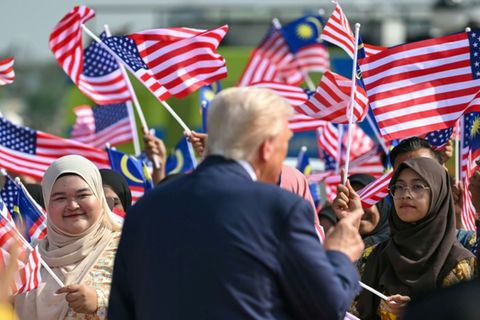 US-Präsident Trump kurz vor seinem Abflug in Malaysia