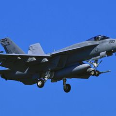 Eine F/A-18F Super Hornet der US Navy