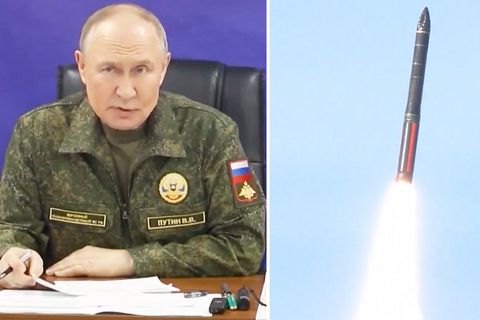 Putin in Flecktarn lobt neue atomfähige Rakete Putin in Flecktarn lobt neue atomfähige Rakete