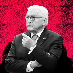 Der Bundespräsident Frank-Walter Steinmeier in einer illustrativen Darstellung