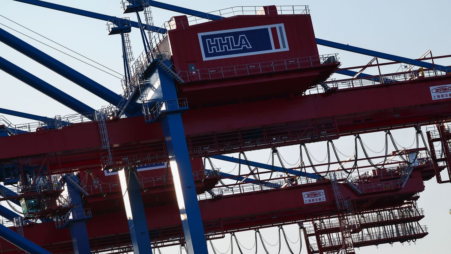 Container werden auf dem HHLA-Containerterminal Burchardkai in Hamburg verladen. (Archivbild) Foto: Christian Charisius/dpa Container werden auf dem HHLA-Containerterminal Burchardkai in Hamburg verladen. (Archivbild) Foto: Christian Charisius/dpa