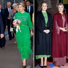 Im selben Kleid: Königin Máxima im Jahr 2014 (l.) und ihre älteste Tochter, Kronprinzessin Amalia. Im selben Kleid: Königin Máxima im Jahr 2014 (l.) und ihre älteste Tochter, Kronprinzessin Amalia.