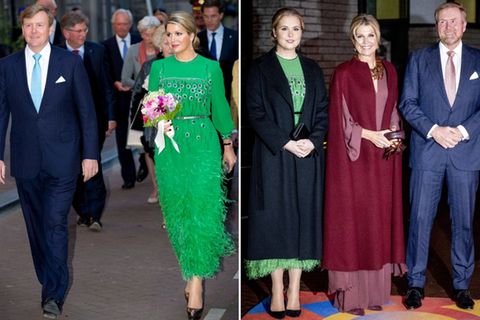 Im selben Kleid: Königin Máxima im Jahr 2014 (l.) und ihre älteste Tochter, Kronprinzessin Amalia. Im selben Kleid: Königin Máxima im Jahr 2014 (l.) und ihre älteste Tochter, Kronprinzessin Amalia.
