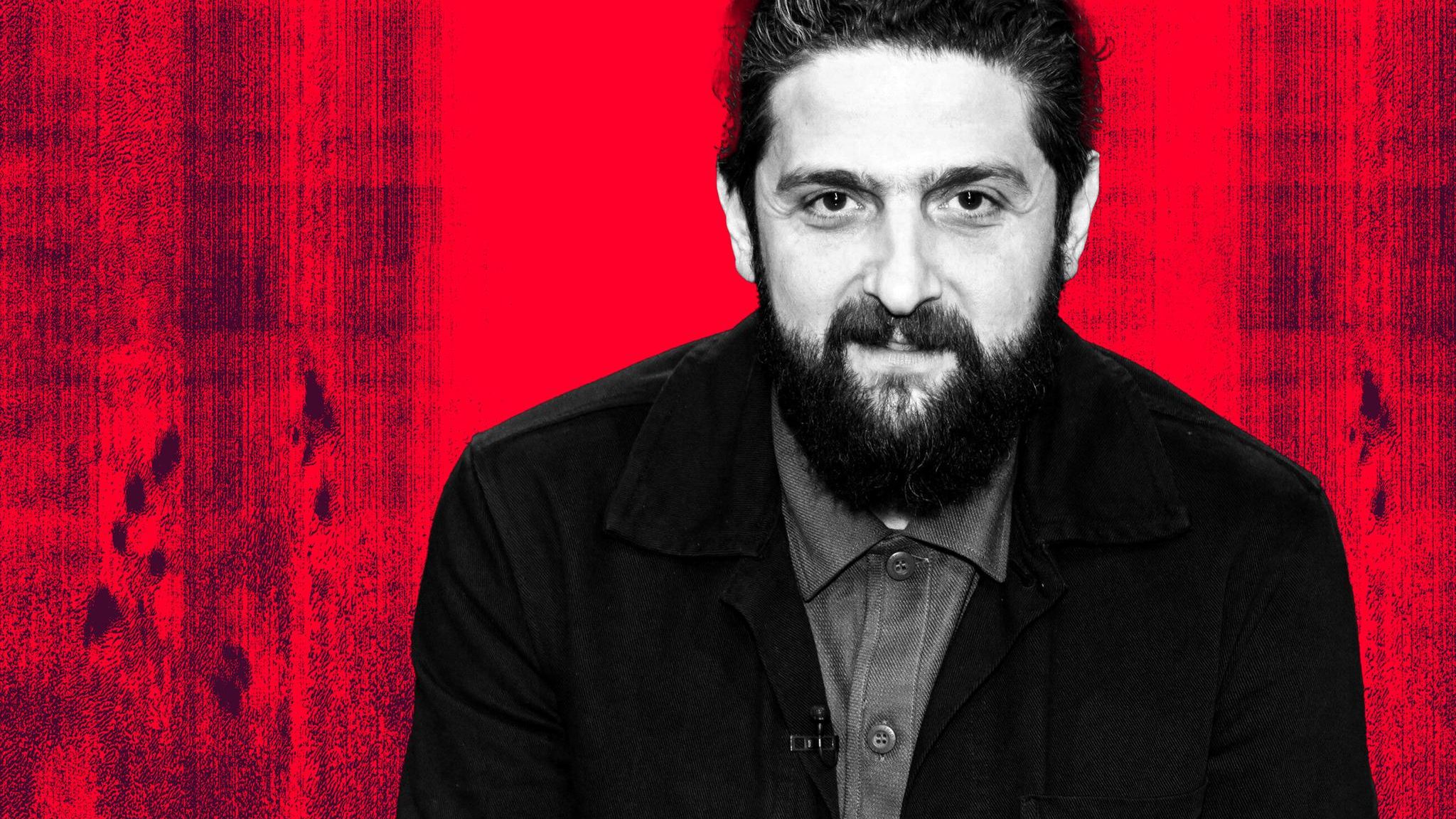 Montage zeigt Aladin El-Mafaalani vor rotem Hintergrund