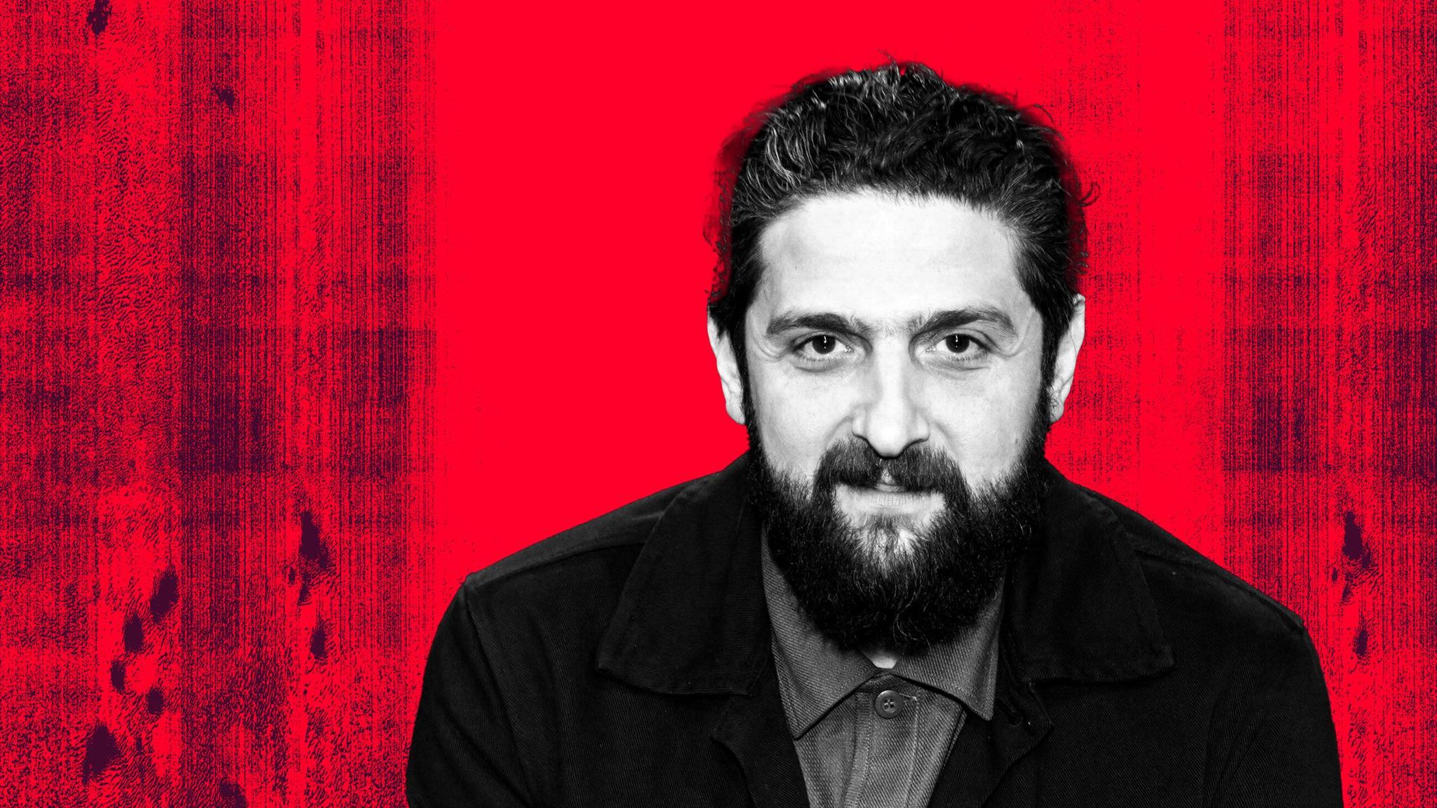 Montage zeigt Aladin El-Mafaalani vor rotem Hintergrund Montage zeigt Aladin El-Mafaalani vor rotem Hintergrund