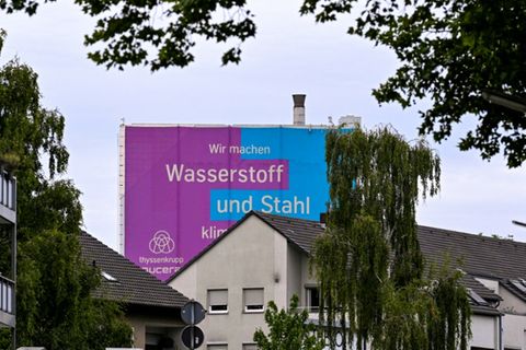 Werbung für grünen Stahl mit Wasserstoff