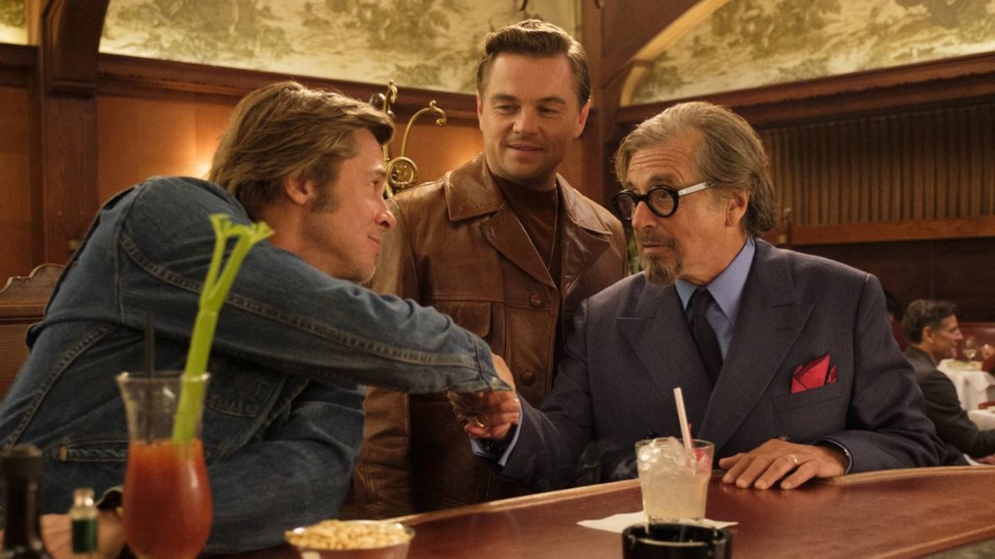 Brad Pitt, Leonardo DiCaprio und Al Pacino in "Once Upon a Time...in Hollywood". Brad Pitt, Leonardo DiCaprio und Al Pacino in "Once Upon a Time...in Hollywood".