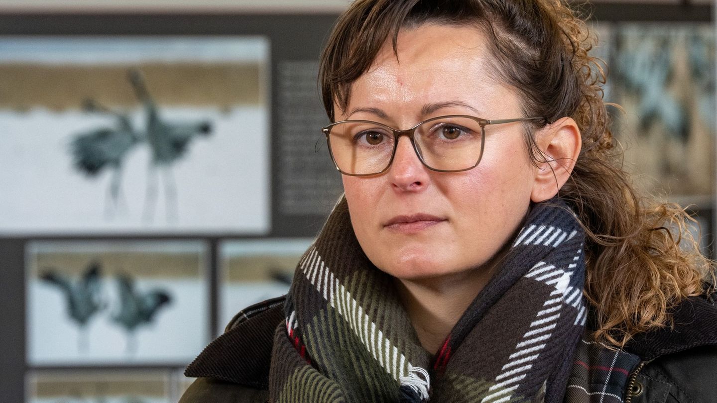 Agrarministerin Hanka Mittelstädt (SPD) lobt den Zusammenhalt der Helfer im Linumer Teichland bei der Bergung toter Kraniche. Fo Agrarministerin Hanka Mittelstädt (SPD) lobt den Zusammenhalt der Helfer im Linumer Teichland bei der Bergung toter Kraniche. Fo