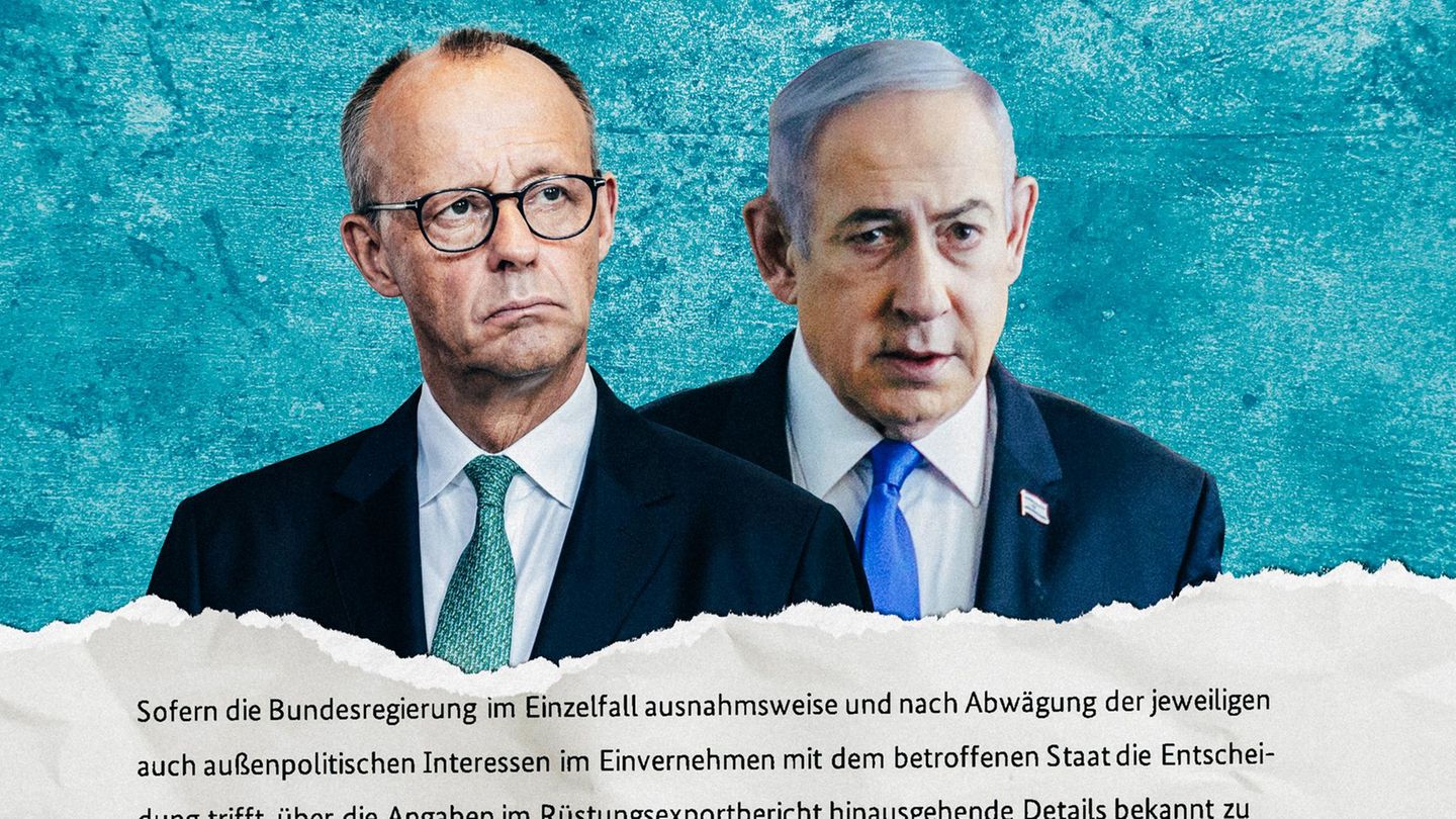 Montage: Merz und Netanyahu, im Vordergrund ein Auszug aus einem Brief des Verteidigungsministeriums Montage: Merz und Netanyahu, im Vordergrund ein Auszug aus einem Brief des Verteidigungsministeriums