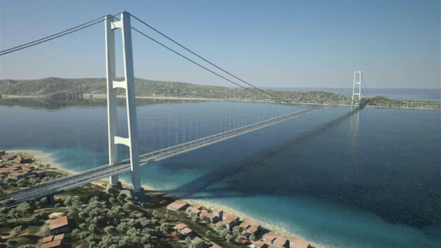 Bild der geplanten Brücke, von einem Künstler gestaltet